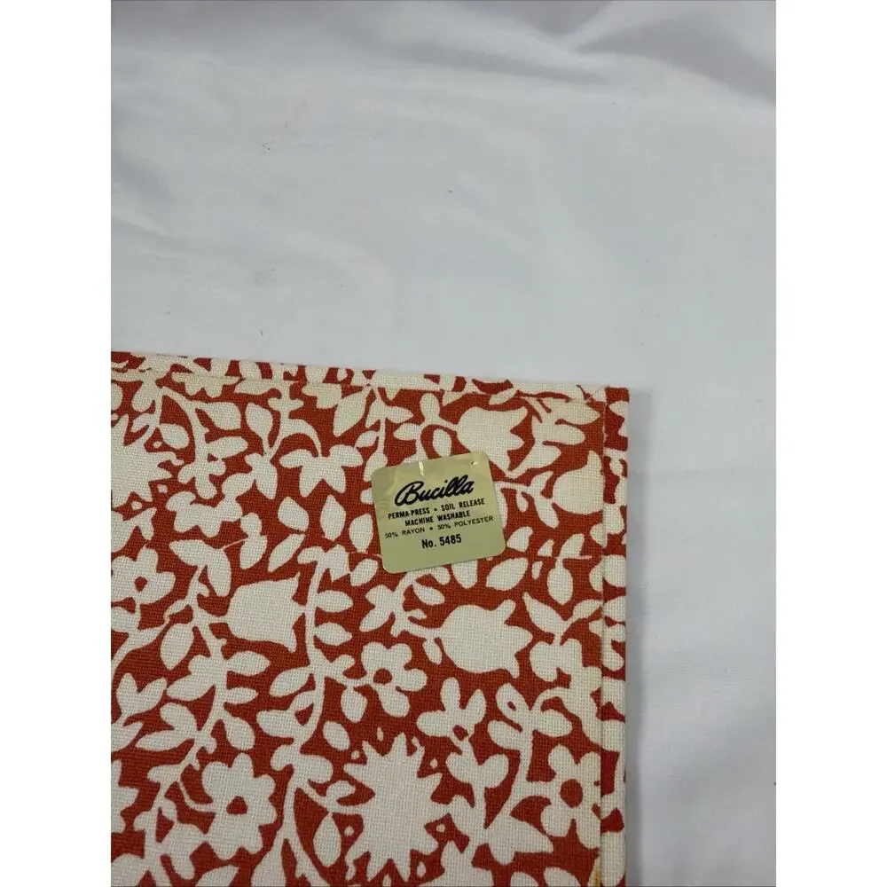 Vintage Used Bucilla Linen 6 Piece Multicolor Napkin Set With Storage Folder